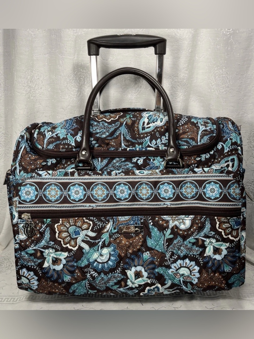 Retired Gorgeous Vera Bradley Rolling Luggage Suitcase Java Blue